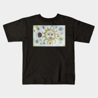 The sun, moon, planets and stars Kids T-Shirt